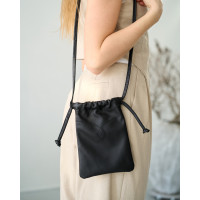 Шкіряна жіноча сумка «Mia» чорна